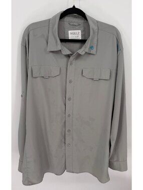 Gillz Mens Long-Sleeve Gray Performance Fishing Shirt Size 2XL